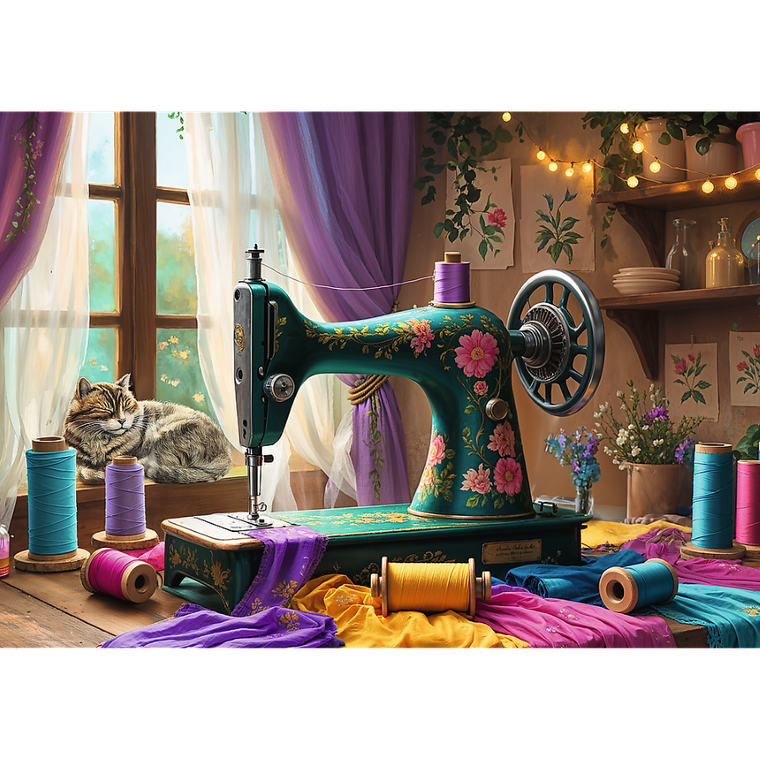 Trefl, Sewing Machine, puzzle, 1000 piese