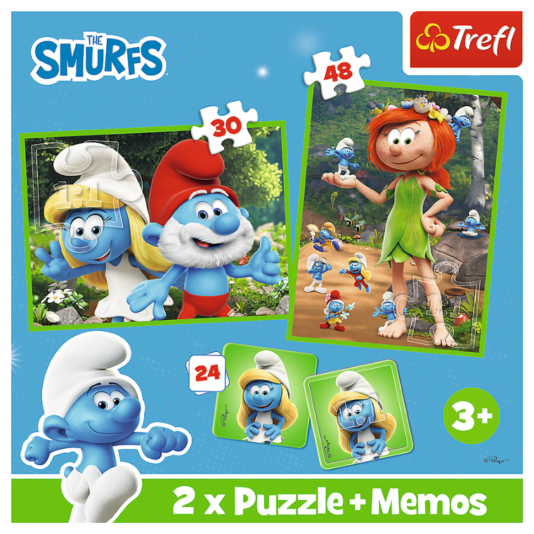 Trefl, Smurfs, puzzle 2w1 + memos