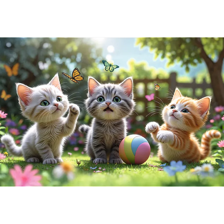 Trefl, Three Kitties, puzzle, 60 piese