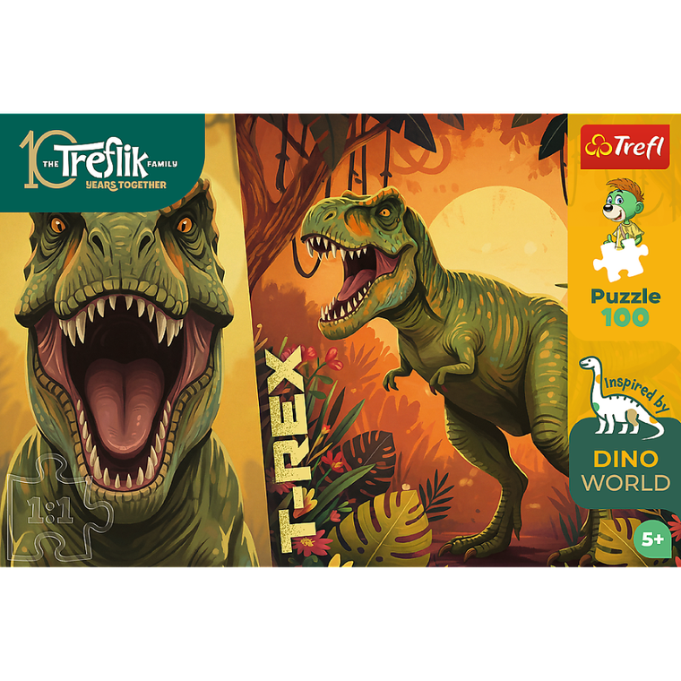 Trefl, Trefliks, Inspired By Dino World, T.Rex, puzzle, 100 piese