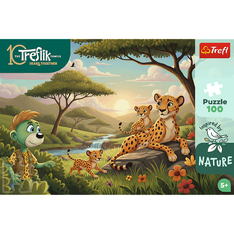 Trefl, Trefliks, Inspired By Nature, Ghepardi, puzzle, 100 piese