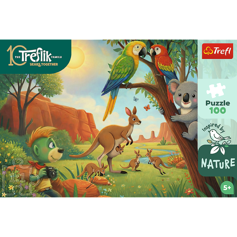 Trefl, Trefliks, Inspired By Nature, Koala si cangurii, puzzle, 100 piese