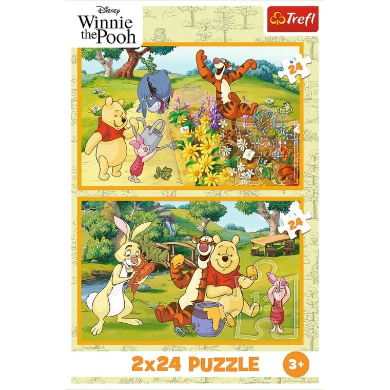 Trefl, Winnie the Pooh, puzzle, 2-24 piese