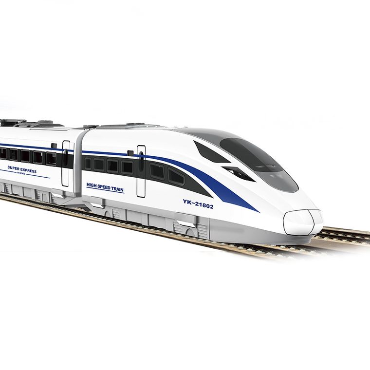 Tren, vehicul cu telecomanda, lumini si sunete, 81 elemente