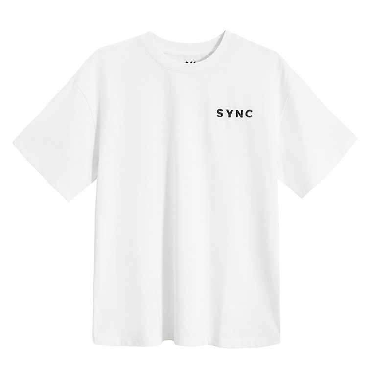 Tricou basic alb cu croiala oversize NOWEAR