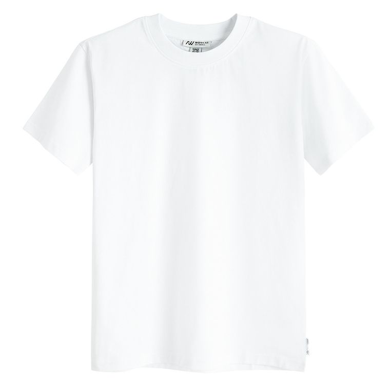 Tricou basic alb cu croiala relaxed NOWEAR