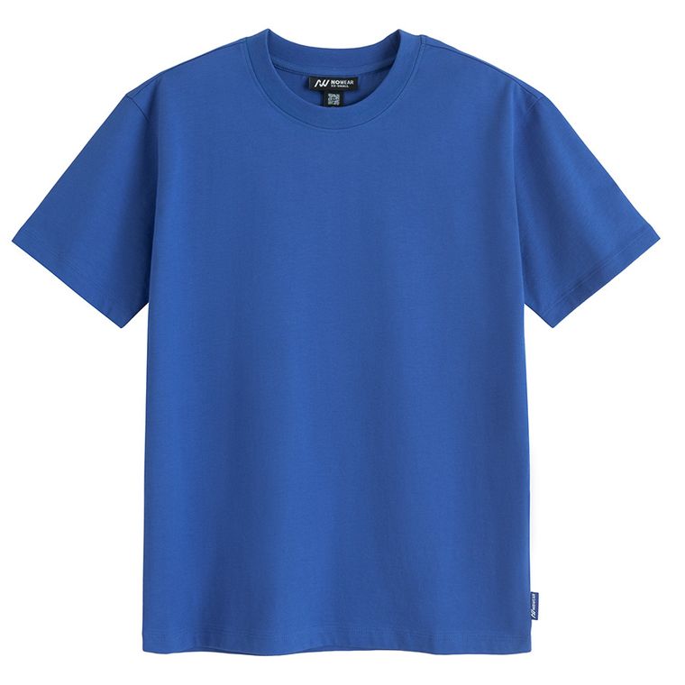 Tricou basic albastru cu croiala relaxed NOWEAR