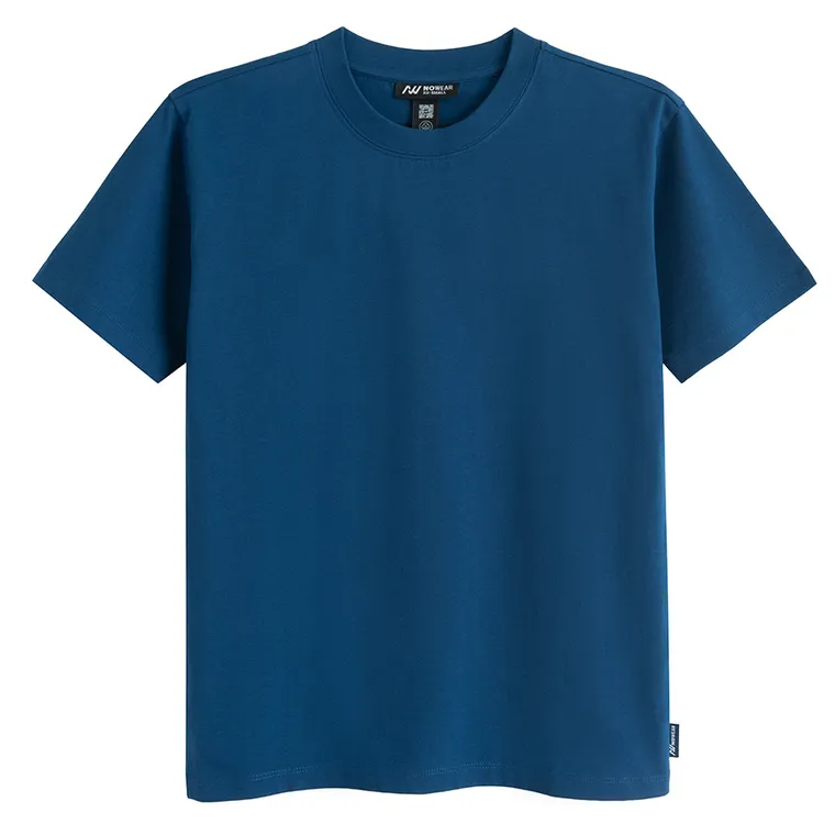 Tricou basic bleumarin cu croiala relaxed NOWEAR