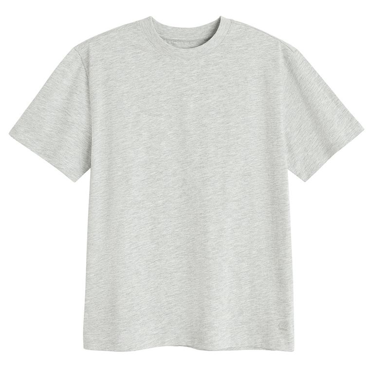 Tricou basic gri din bumbac pieptanat NOWEAR