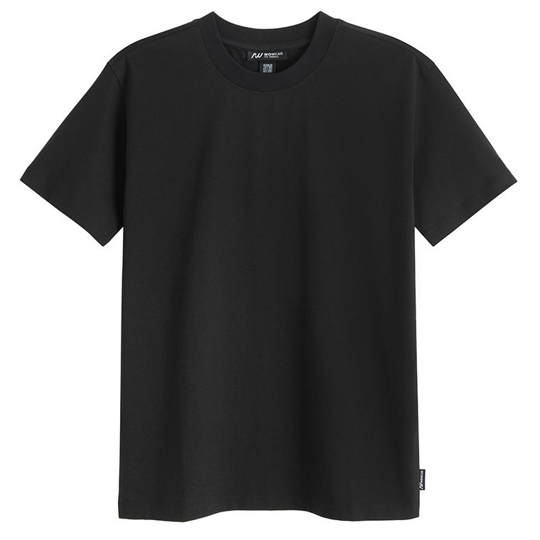 Tricou basic negru cu croiala relaxed NOWEAR