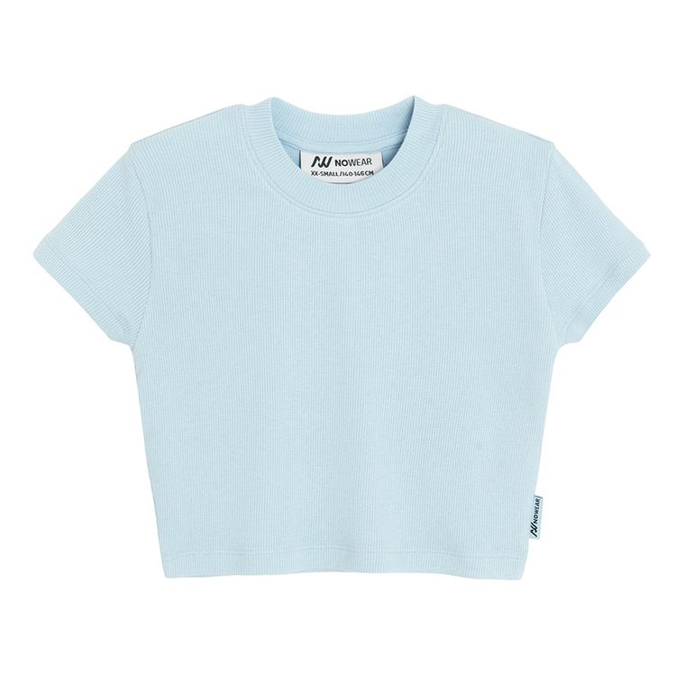 Tricou crop top reiat cu adaos de modal NOWEAR