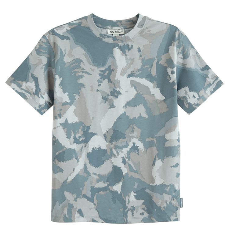 Tricou cu model camuflaj si croiala relaxed NOWEAR