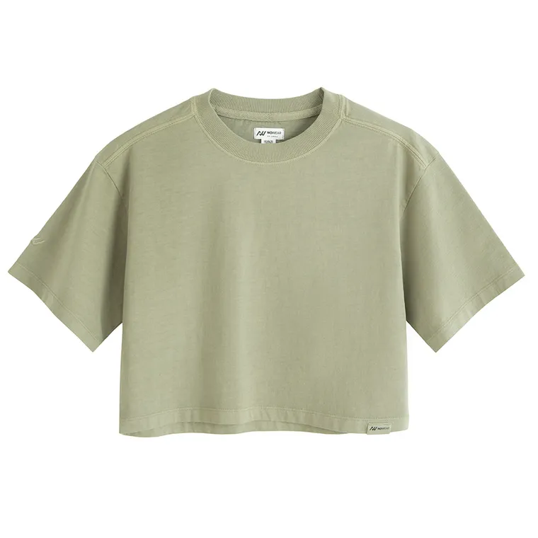 Tricou din bumbac cu croiala scurta boxy NOWEAR