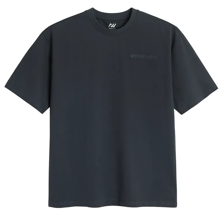 Tricou oversize bleumarin din bumbac pieptanat NOWEAR