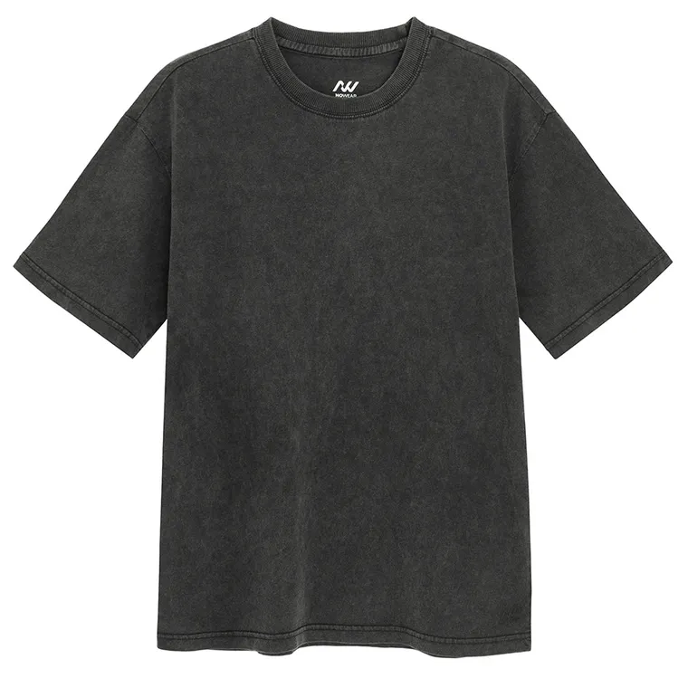 Tricou regular cenusiu-negru NOWEAR