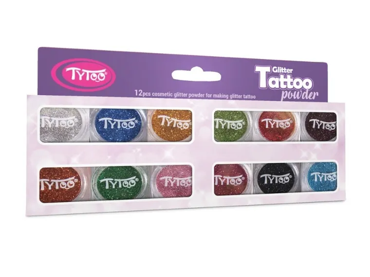 TyToo, tatuaje cu sclipici, 12 culori