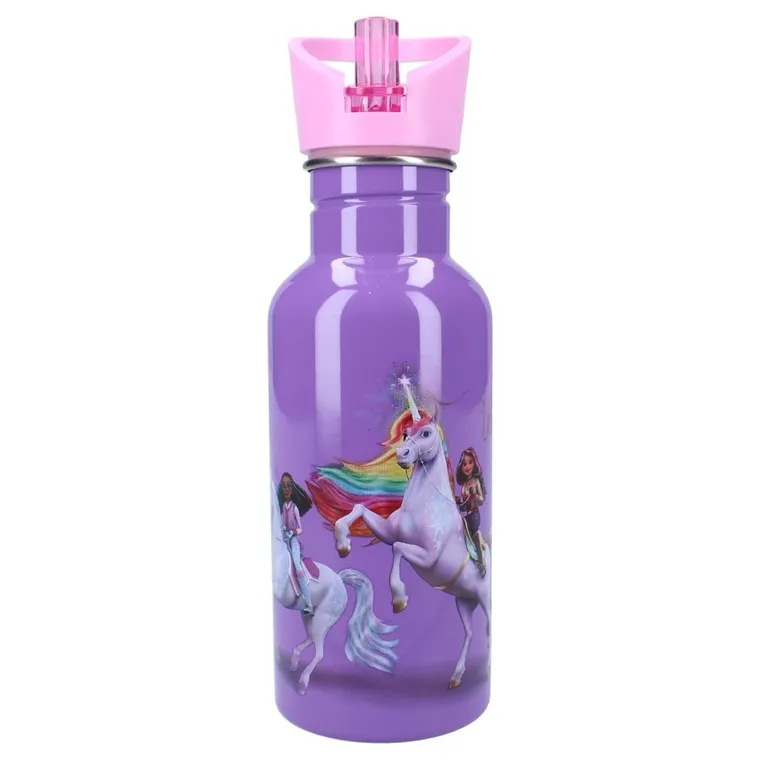 Unicorn Academy, Take a sip, sticla da apa cu pai, violet, 500 ml