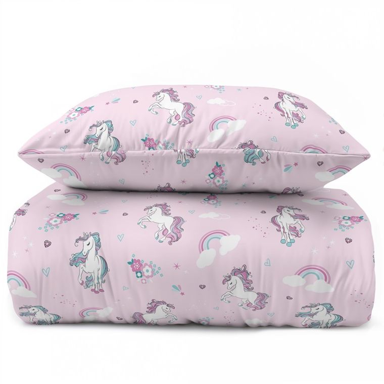 Unicorn, set lenjerie de pat single, 160-200 cm