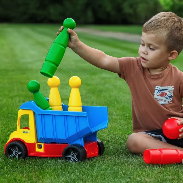 Wader, Multi Truck, basculanta cu popice, set de joaca