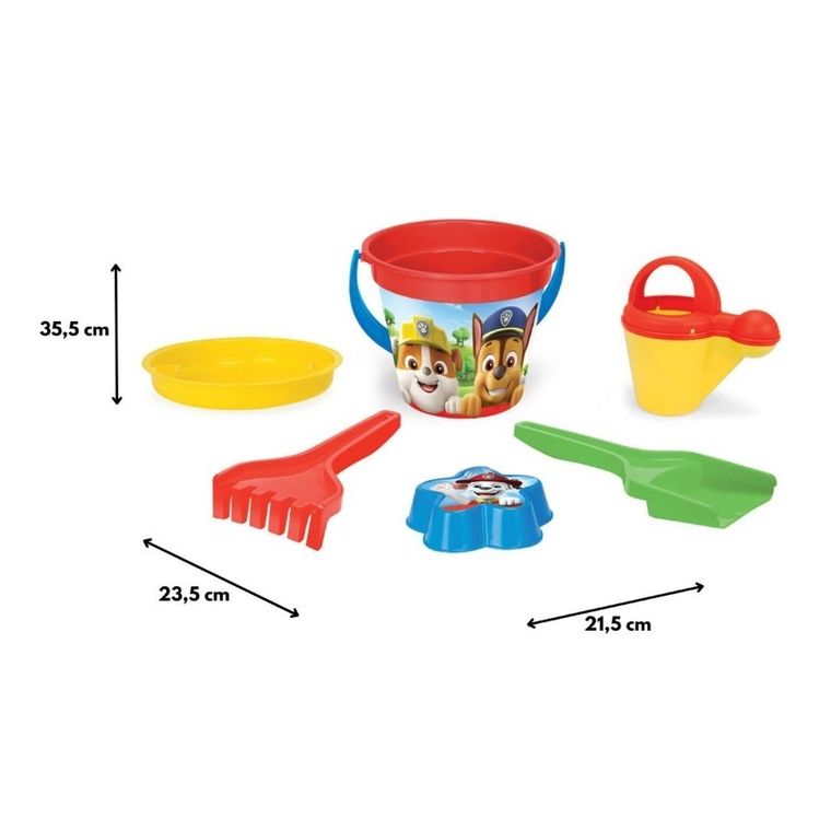 Wader, Paw Patrol, set de nisip, galetusa cu accesorii, 6 elemente