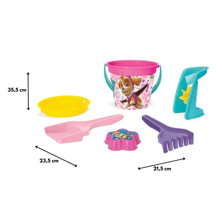 Wader, Paw Patrol, set de nisip, galetusa cu accesorii, 6 elemente