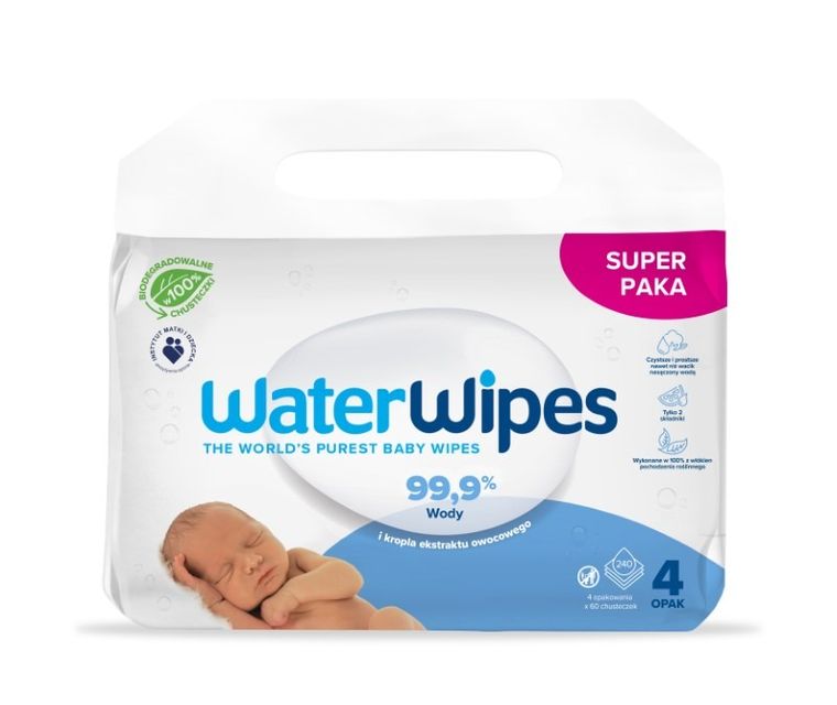 WaterWipes, BIO, servetele umede cu apa, 4-60 buc.