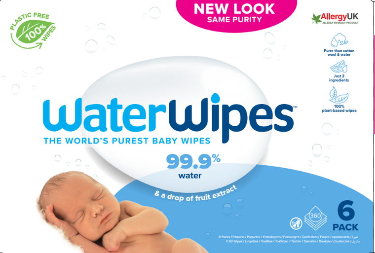 WaterWipes, BIO, servetele umede cu apa, 6-60 buc.