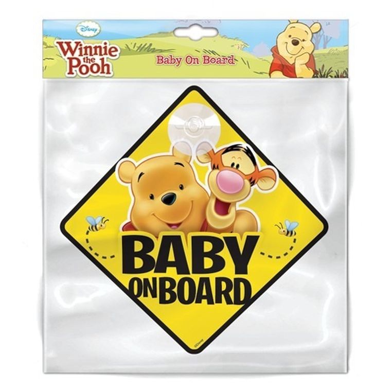 Winnie the Pooh, tabla "Baby On Board" cu ventuza
