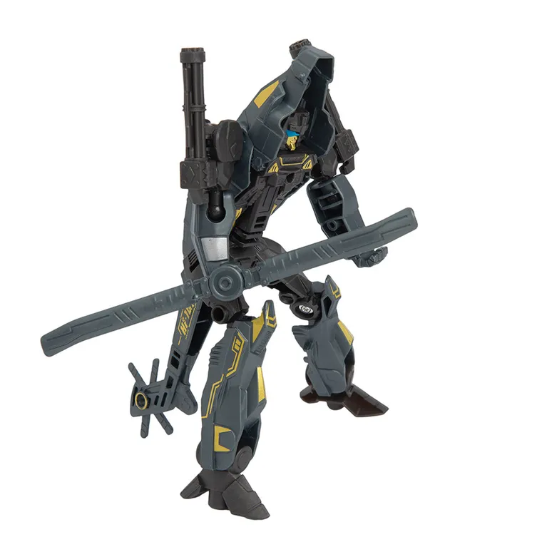 X-Warrior, elicopter, robot care se transforma, gri