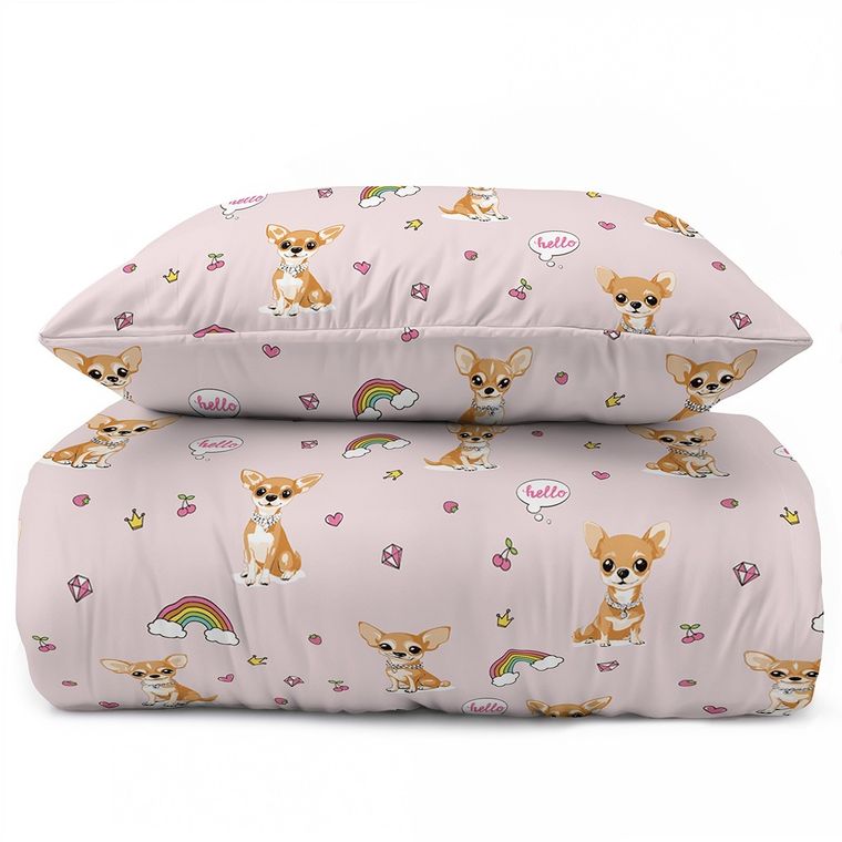 XOXO, set de lenjerie de pat pentru tineri, 140-200 cm + 70-80 cm, Rainbow