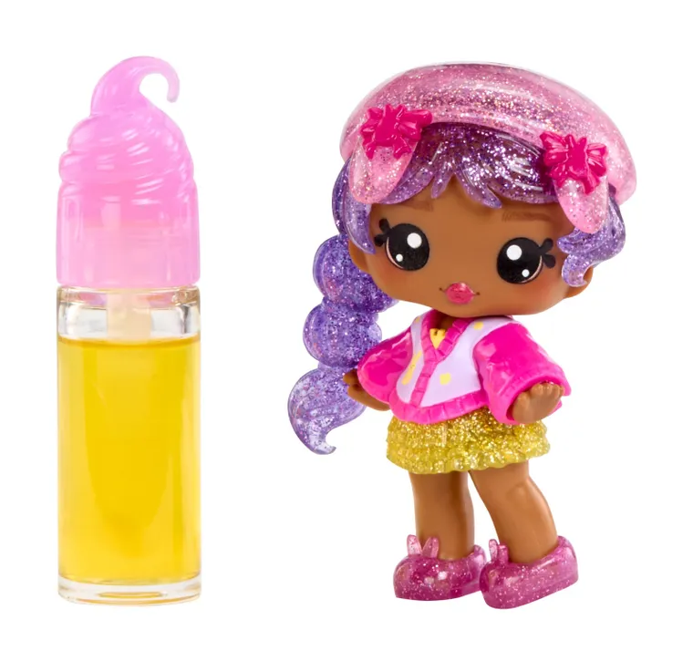 Yummiland, Lip Gloss Doll, Purple, mini papusa + luciu de buze DIY