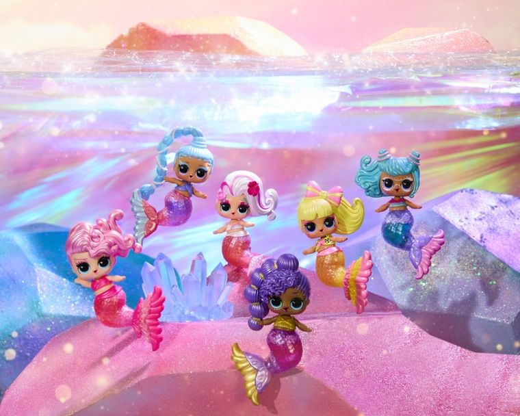 L.O.L. Surprise, Mermaids! Makeover Magic, bila surpriza cu papusa si luciu de buze, 1 buc.