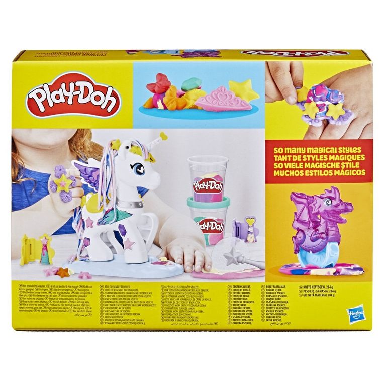 Play-Doh, Magical Stylin' Unicorn, set creativ, 5 cutie cu plastilina