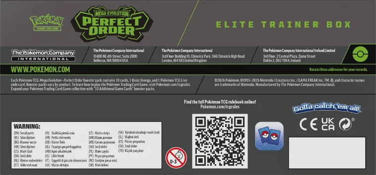 Pokemon TCG: Mega Evolution, Perfect Order, Elite Trainer Box, joc de carti