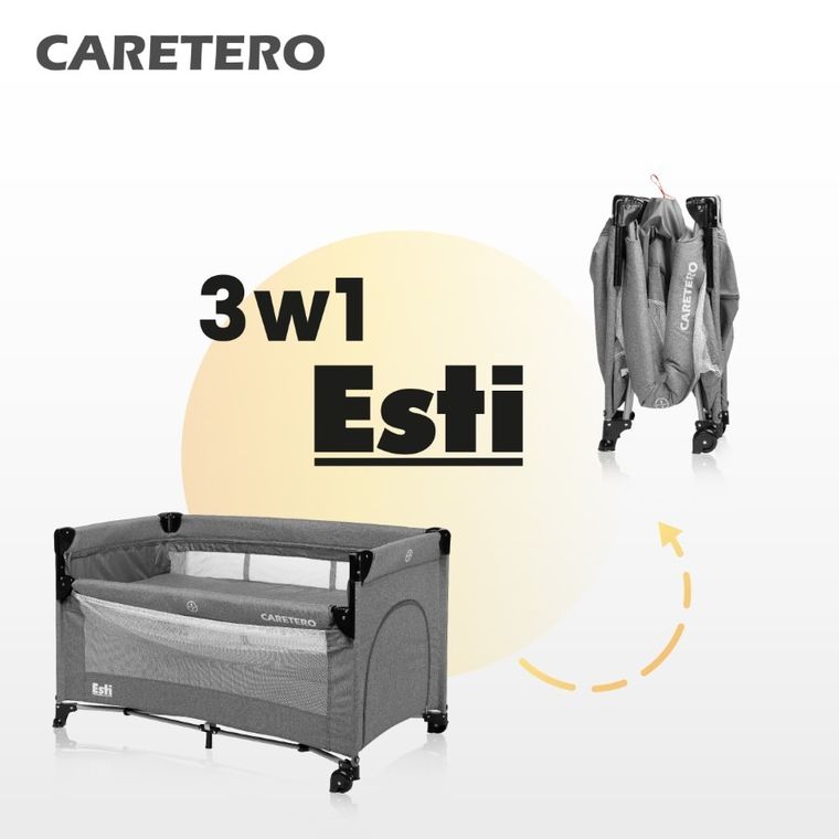 Caretero, Esti, patut de calatorie cu laterale rabatabile, negru