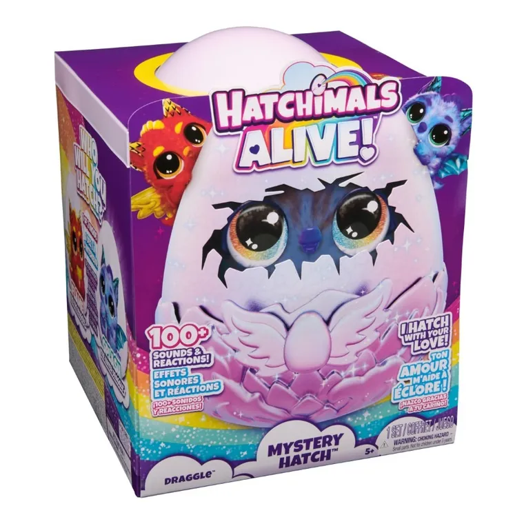 Hatchimals, Mystery Hatch, Draggle, jucarie de plus interactiva