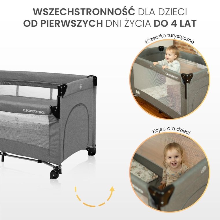 Caretero, Esti, patut de calatorie cu laterale rabatabile, negru