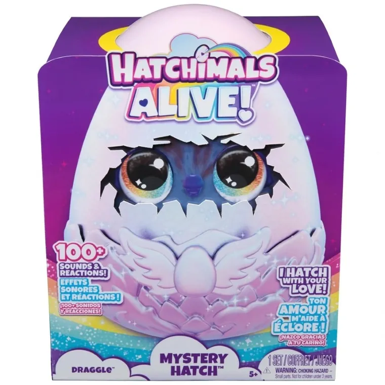 Hatchimals, Mystery Hatch, Draggle, jucarie de plus interactiva