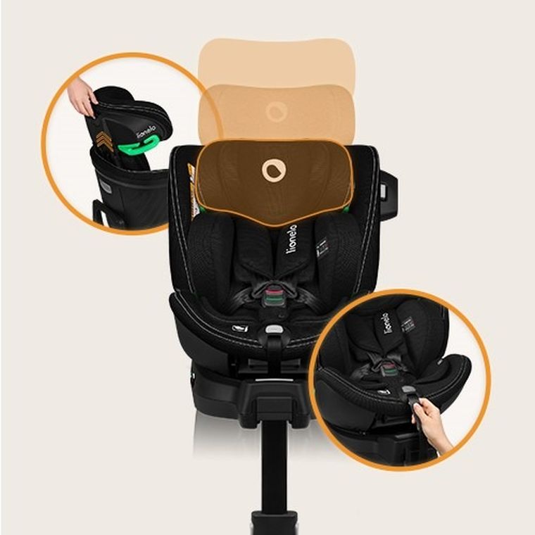 Lionelo, Harmony i-Size, scaun auto, Concrete Bamboo