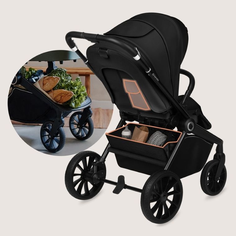 Lionelo, Mika Plus, carucior multifunctional 3in1, Black Onyx
