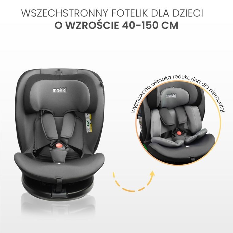 Caretero, Mokki i-Size, scaun auto, 40-150 cm, Dirty Pink