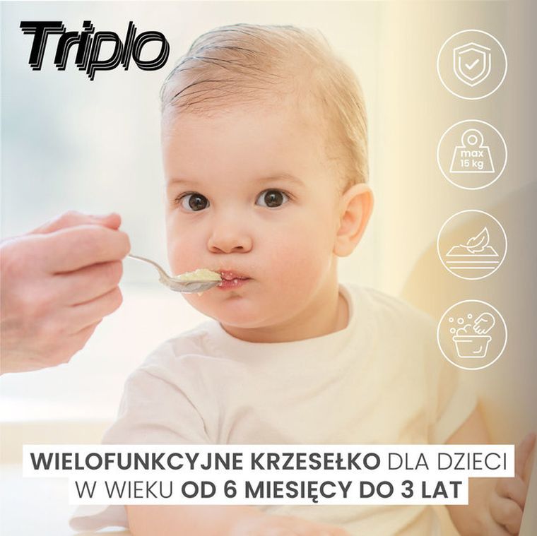 Caretero, Triplo, scaun de masa, 3in1, grey