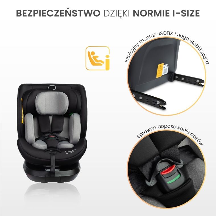 Caretero, Bosco I-Size, scaun auto, blue, 40-150 cm