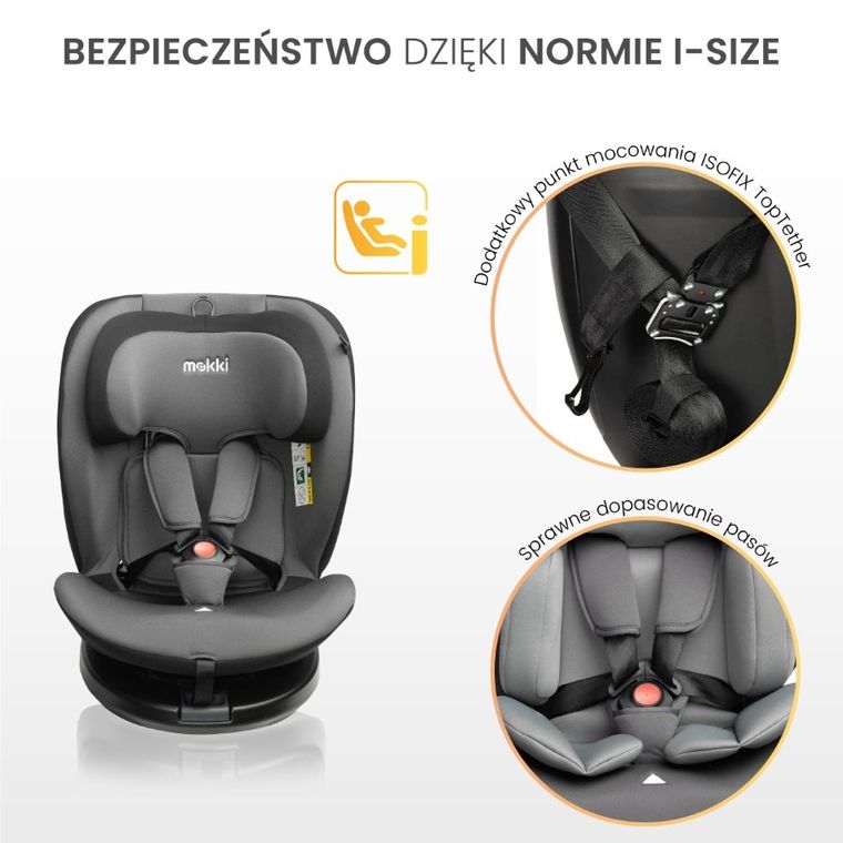 Caretero, Mokki i-Size, scaun auto, 40-150 cm, Dirty Pink