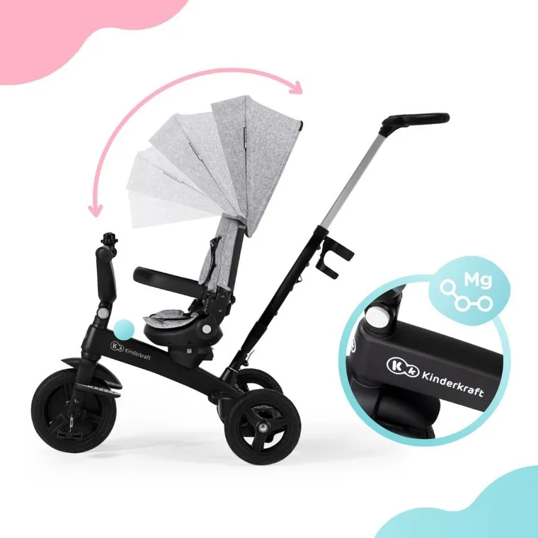 Kinderkraft, Twipper, tricicleta 5in1, gri