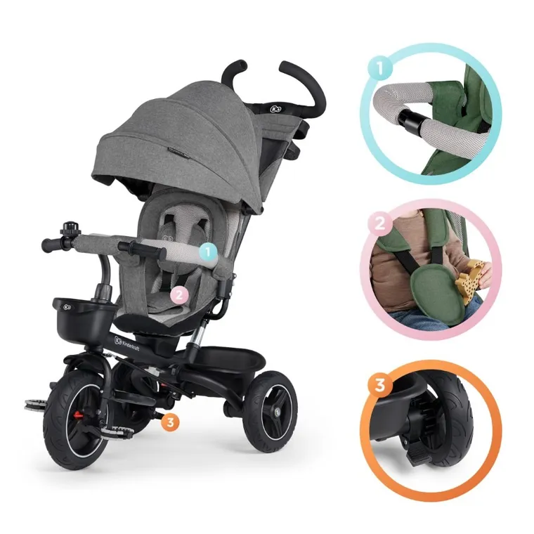 Kinderkraft, Spinstep, tricicleta 5in1, Grey