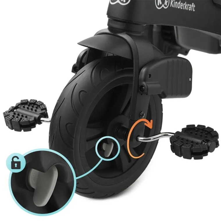 Kinderkraft, Twipper, tricicleta 5in1, gri