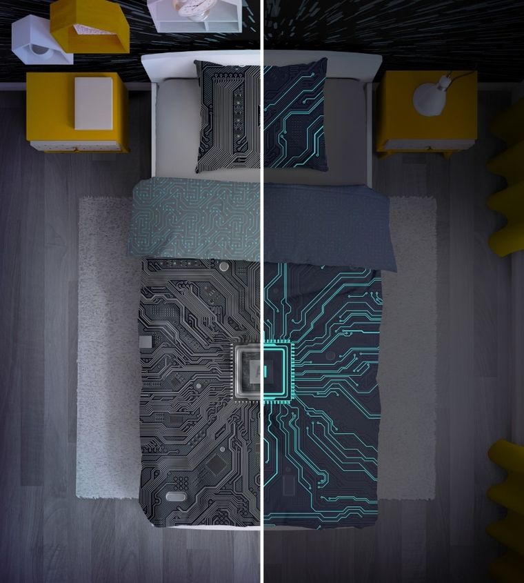 AI, set lenjerie de pat single, Fluo, 140-200 cm