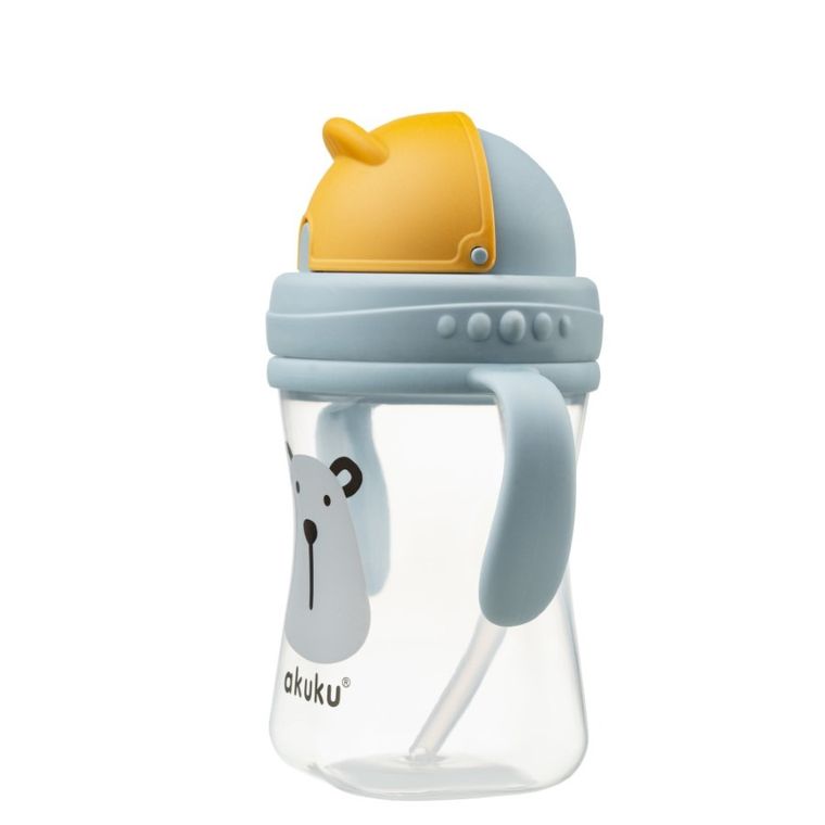 Akuku, cana cu pai din silicon si supapa mobila, urs, 300 ml
