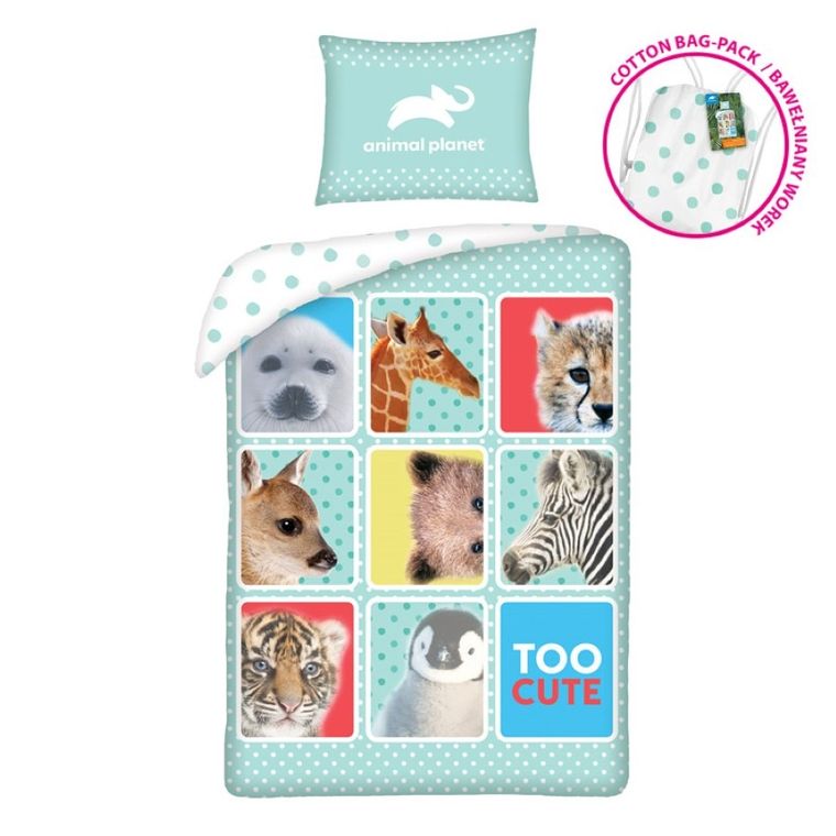 Animal Planet, set lenjerie de pat single, 140-200 cm + 70-90 cm